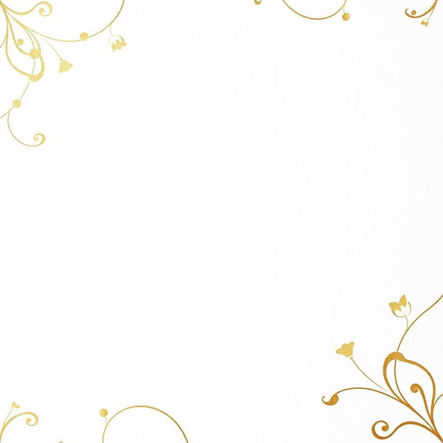 An exquisite background featuring a pristine white base adorned with luxurious gold accents