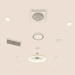 A clean and modern 2D illustration of an indoor ceiling design