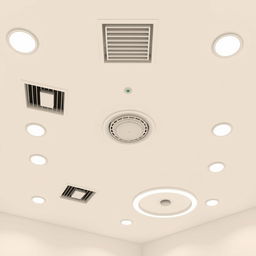 A clean and modern 2D illustration of an indoor ceiling design