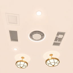 A clean and elegant 2D illustration of an indoor ceiling design