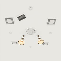 A clean and elegant 2D illustration of an indoor ceiling design