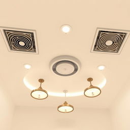 A clean and elegant 2D illustration of an indoor ceiling design