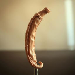 A highly detailed, artistic representation of a stylized anatomy model of a human penis, featuring intricate textures and anatomical accuracy, set against a soft-focus background to emphasize the subject