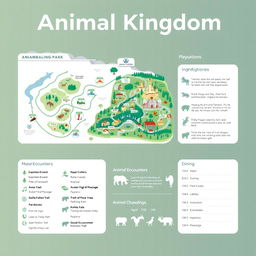 An informative and visually appealing infographic showcasing the Animal Kingdom theme park