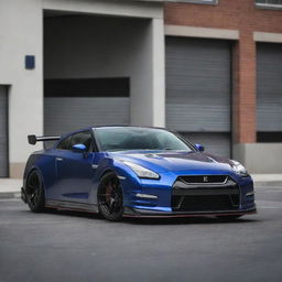 A glossy, meticulously detailed Nissan GTR R35. Its striking design elements, including its aggressive front fascia and aerodynamic profile, should be distinctly visible.