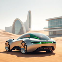 A futuristic ecological car designed with bionic elements, featuring a sleek low-rider design