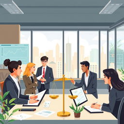 A business-themed illustration focusing on finance with principles