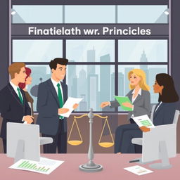 A business-themed illustration focusing on finance with principles