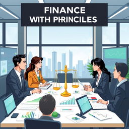 A business-themed illustration focusing on finance with principles