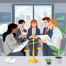 A business-themed illustration focusing on finance with principles