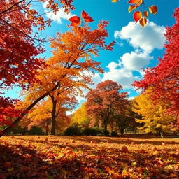 A stunning, vibrant background capturing the essence of the fall season