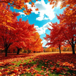 A stunning, vibrant background capturing the essence of the fall season