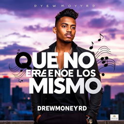 An eye-catching music video thumbnail for Drewmoneyrd's song 'QUE NO ERA LOS MISMO'