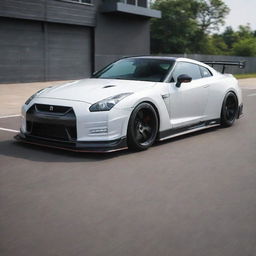 The same Nissan GTR R35, but now adorned with a sleek, aggressive body kit that accentuates its racing pedigree and enhances its aerodynamic performance.