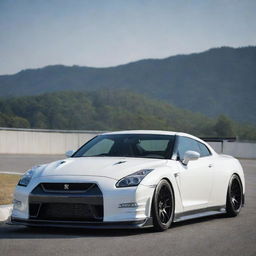 The same Nissan GTR R35, but now adorned with a sleek, aggressive body kit that accentuates its racing pedigree and enhances its aerodynamic performance.
