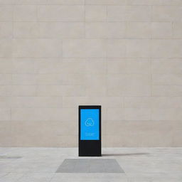 A simplistic and modern digital artwork outside of a bustling museum entrance, during daylight.