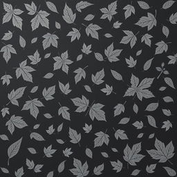 A dark gray colored page filled with intricate designs of various tree leaves throughout the surface