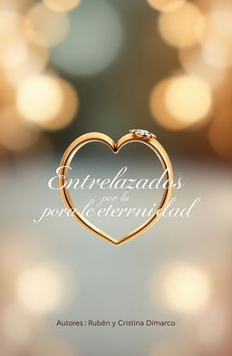 A beautiful artistic rendering of two intertwined gold rings forming a heart shape, symbolizing love and unity