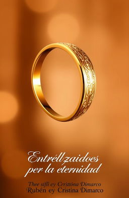 Two intertwined gold rings in the shape of a heart, symbolizing love and unity