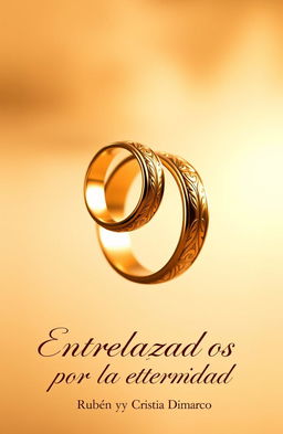 Two intertwined gold rings in the shape of a heart, symbolizing love and unity