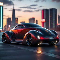 An imaginative supercar design that fuses the classic 1939 Chevrolet Coupe with the futuristic 2025 Mercedes-Benz Vision Duet Concept