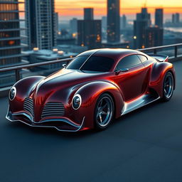 An extraordinary supercar design merging the iconic 1939 Chevrolet Coupe with the cutting-edge 2025 Mercedes-Benz Vision Duet Concept