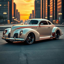 A breathtaking supercar design that seamlessly fuses the classic 1939 Chevrolet Coupe with the luxurious Cadillac Opulent Velocity Concept