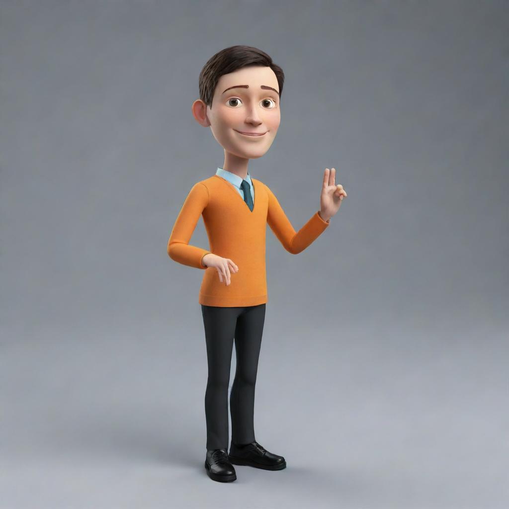 Create an animated avatar of a sign language translator. Make the avatar lively and expressive while it performs various sign language gestures.