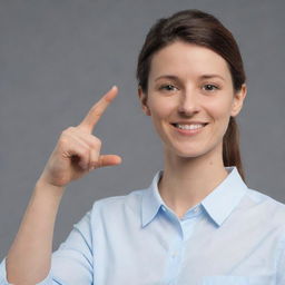 Create an animated avatar of a sign language translator. Make the avatar lively and expressive while it performs various sign language gestures.