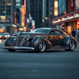 An exquisite supercar design that merges the classic 1939 Chevrolet Coupe with the luxurious elements of a Cadillac Concept