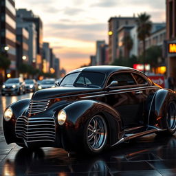 An exquisite supercar design that merges the classic 1939 Chevrolet Coupe with the luxurious elements of a Cadillac Concept