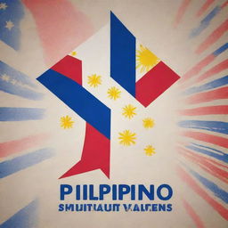 Design a vibrant poster celebrating Filipino values month. It should highlight various aspects of Filipino culture, traditional symbols, family values, and unity. Incorporate the Philippines flag colors and national symbols.