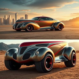 An eye-catching supercar design that merges the iconic 1939 Chevrolet Coupe with a futuristic SUV concept