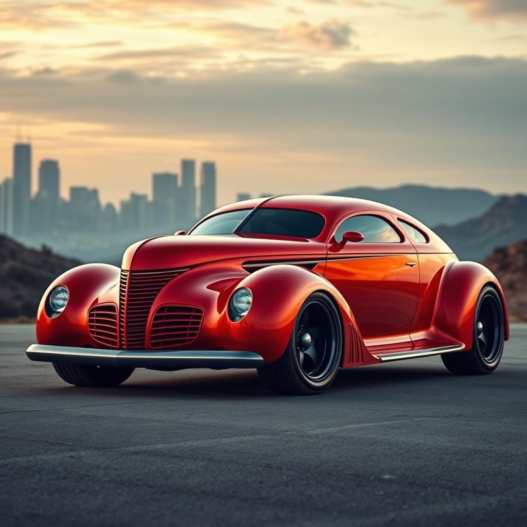 An eye-catching supercar design that merges the iconic 1939 Chevrolet Coupe with a futuristic SUV concept