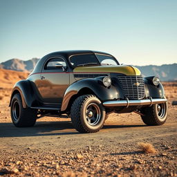 A stunning supercar design that seamlessly blends the classic 1939 Chevrolet Coupe with a modern SUV concept