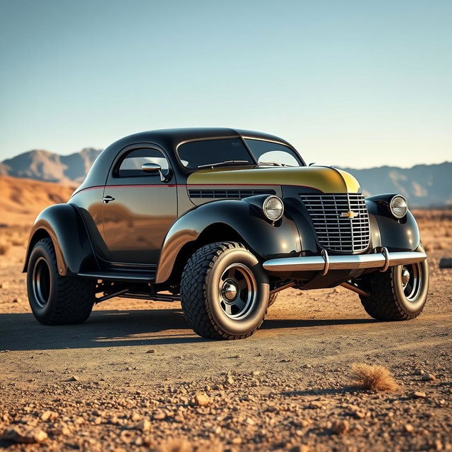 A stunning supercar design that seamlessly blends the classic 1939 Chevrolet Coupe with a modern SUV concept