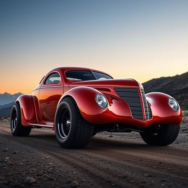 A mesmerizing supercar design that fuses the classic 1939 Chevrolet Coupe with a modern Jeep Sports Car Concept