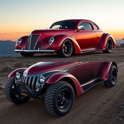 A mesmerizing supercar design that fuses the classic 1939 Chevrolet Coupe with a modern Jeep Sports Car Concept