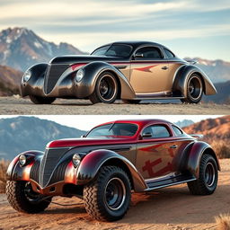 A breathtaking supercar design that fuses the iconic 1939 Chevrolet Coupe with a modern Jeep Sports Car Concept