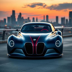 An exceptional supercar design that merges the vintage charm of a 1939 Chevrolet Coupe with the sleek, futuristic style of a modern BMW