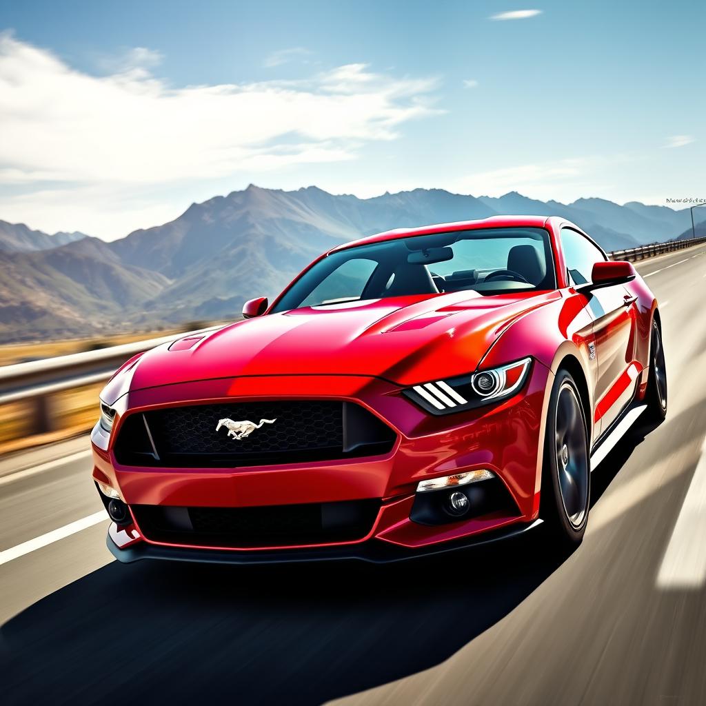 A powerful Ford Mustang, showcasing its aggressive stance and sleek design