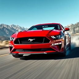 A powerful Ford Mustang, showcasing its aggressive stance and sleek design