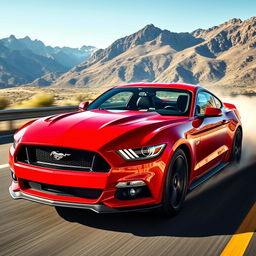 A powerful Ford Mustang, showcasing its aggressive stance and sleek design