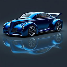 A striking supercar design that blends a 1939 Chevrolet Coupe widebody with elements of a futuristic BMW