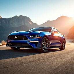 A striking 2023 Ford Mustang in Grabber Blue, showcasing its sporty and aggressive design