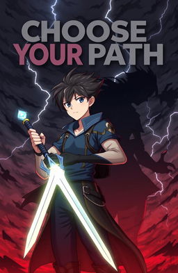 A young man named Zephyr is standing confidently, gripping the glowing sword "Soul Eater" firmly in his hand