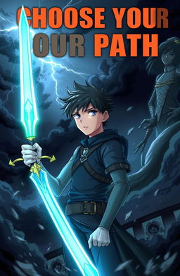 A young man named Zephyr is standing confidently, gripping the glowing sword "Soul Eater" firmly in his hand