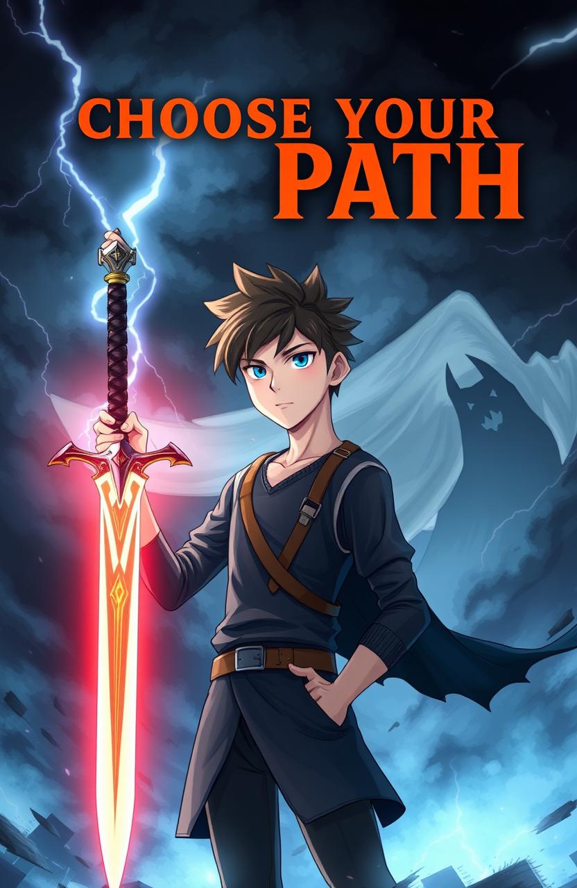 A young man named Zephyr is standing confidently, gripping the glowing sword "Soul Eater" firmly in his hand