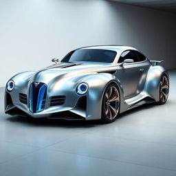 An exquisite supercar design that seamlessly fuses a 1939 Chevrolet Coupe widebody with advanced futuristic elements from a BMW