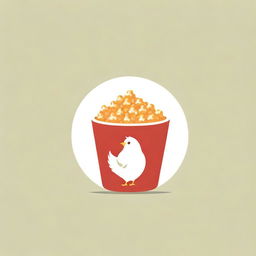 A vibrant logo featuring golden chicken popcorn overflowing from a red and white striped bucket, with stylized, appetizing text 'Chicken Popcorn'.